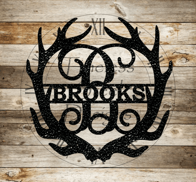 Antler Split Letter Monogram - Timeless Steel Designs