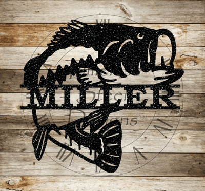 Bass Fish Personalized Sign - Timeless Steel Designs