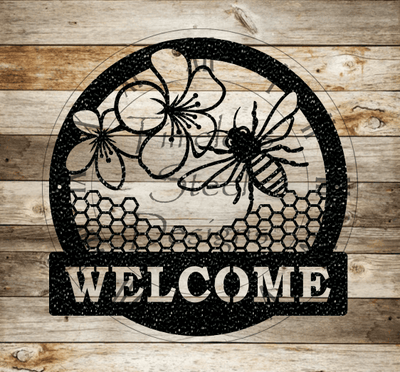 Bee Welcome Personalized Sign - Timeless Steel Designs