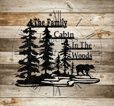 Cabin In The Woods with Bear - Timeless Steel Designs