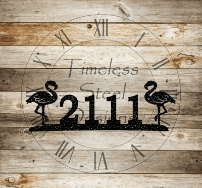 Flamingo Address Sign - Timeless Steel Designs