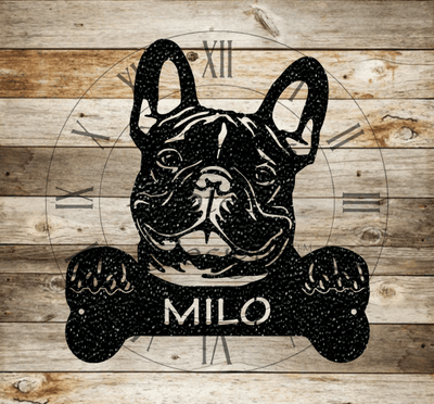 French Bulldog With Bone - Timeless Steel Designs