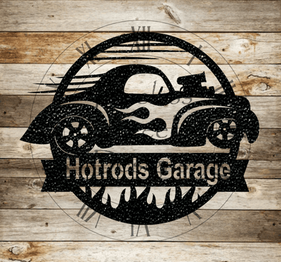 Hotrods Garage Monogram - Timeless Steel Designs