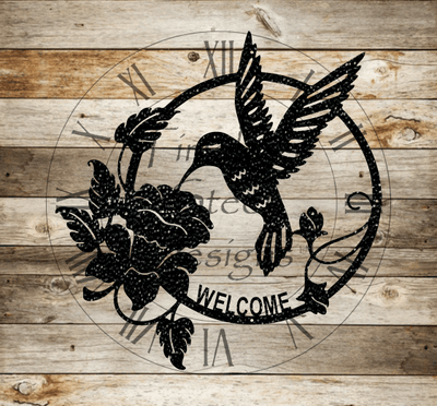 Hummingbird Welcome Sign - Timeless Steel Designs