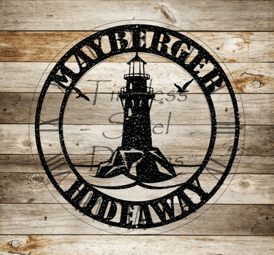 Round Lighthouse personalized Sign - Timeless Steel Designs