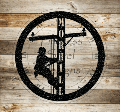 Lineman Round Sign - Timeless Steel Designs