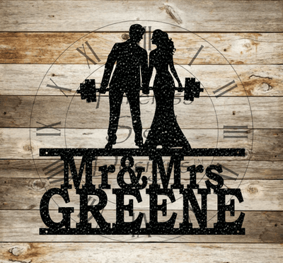 Mr. & Mrs. Bodybuilder Sign - Timeless Steel Designs