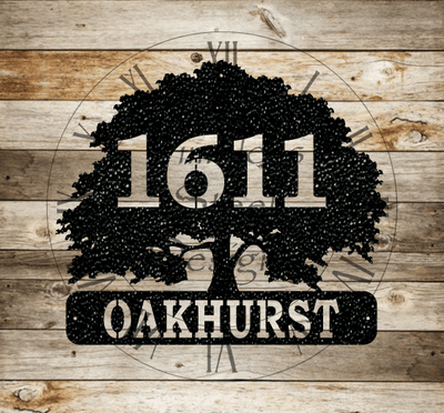 Oak Tree Address Sign - Timeless Steel Designs