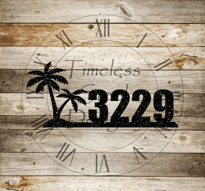 Palm Tree Address Sign - Timeless Steel Designs