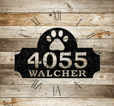 Paw Print Address Sign - Timeless Steel Designs