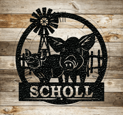 Pig Windmill Monogram - Timeless Steel Designs