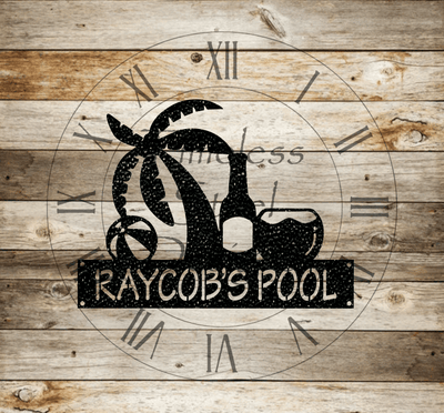 Poolside Personalized Sign - Timeless Steel Designs