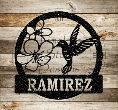 Round Hummingbird Personalized Sign - Timeless Steel Designs