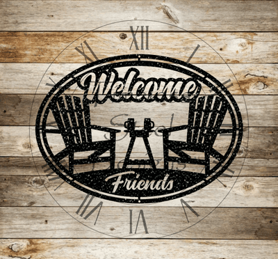 Welcome Friends Oval Sign - Timeless Steel Designs